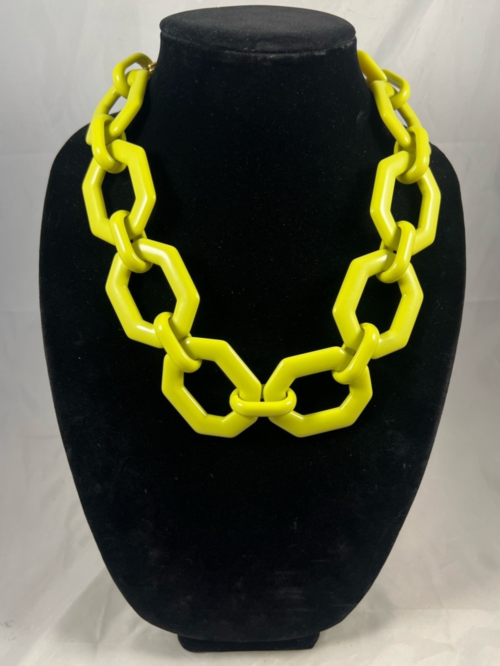 Alisha D Made in Italy Chartreuse Bright Green & Gold Statement Necklace